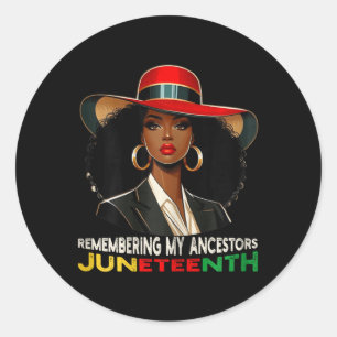 Remembering My Ancestors Juneteenth Stylish Nurse Classic Round Sticker