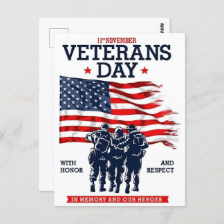 Remembering the Brave on Veterans Day Postcard