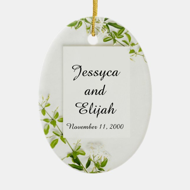 Remembering You Ceramic/Oval Ornament Weddin Favor (Front)