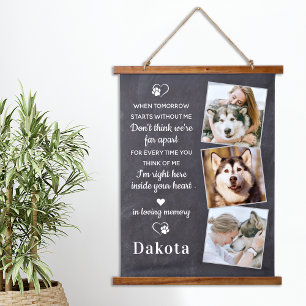 Remembrance 3 Photo Pet Loss Gift Dog Memorial Hanging Tapestry