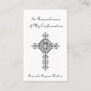 Remembrance Confirmation Cross Dove Holy Card -