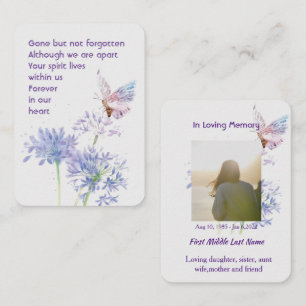 Remembrance Custom Memorial Keepsake Butterfly Business Card