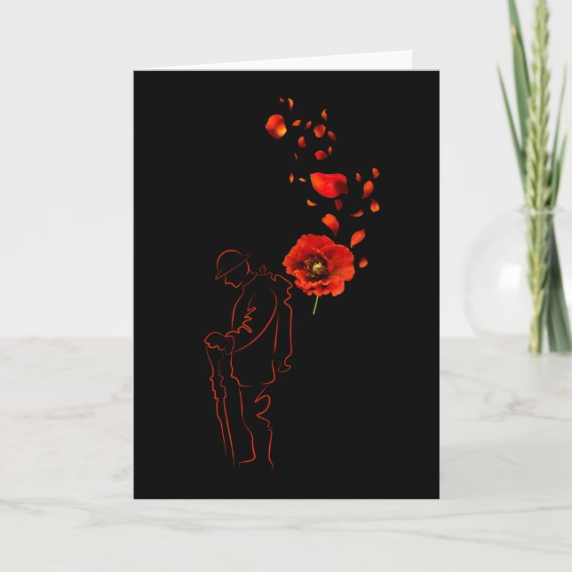 Remembrance Day Canada Red Poppy Lest We Forget Card (Front)