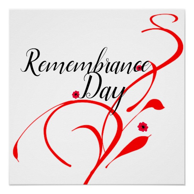 Remembrance Day Glossy Poster : A Red Poppy Day (Front)