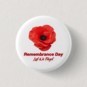 Remembrance Day. Veterans Day 3 Cm Round Badge