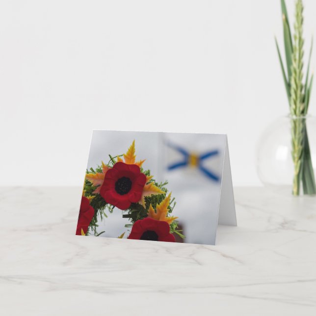 Remembrance Day Wreath and Nova Scotia Canada Flag Card (Front)