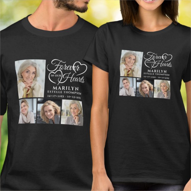 Remembrance FOREVER IN OUR HEARTS 4 Photo Memorial T-Shirt