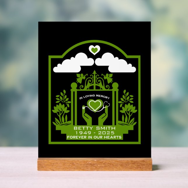  Remembrance Funeral Gift For A Nurse Acrylic Sign (Neutral)