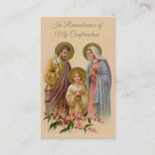 Remembrance Holy Family Confirmation Holy Card ---