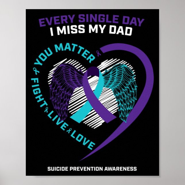 Remembrance In Memory Of Dad Suicide Prevention Poster (Front)