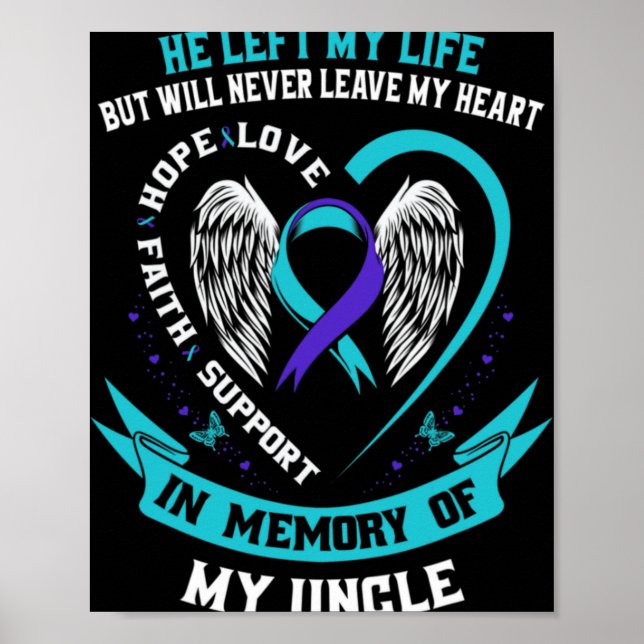 Remembrance In Memory Of My Uncle Suicide Awarenes Poster (Front)