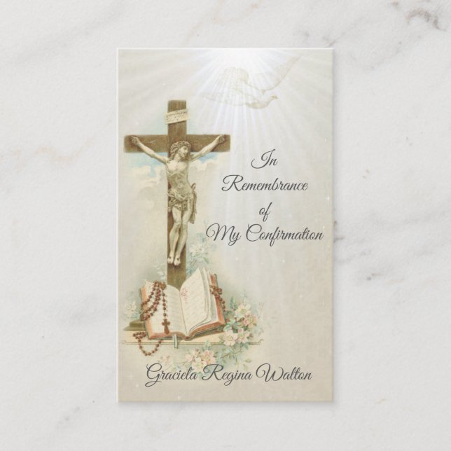 Remembrance Keepsake  Sacrament of Confirmation Business Card (Front)