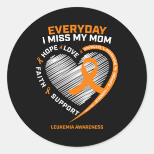 Remembrance Mother Loving Memory Of Mum Leukaemia Classic Round Sticker