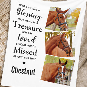 Remembrance Personalised Memorial 3 Photo Collage Fleece Blanket