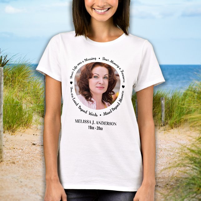 Remembrance Personalised Modern Picture Memorial T-Shirt (Creator Uploaded)