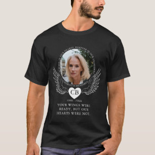 Remembrance Photo & Angel Wings Memorial T-Shirt
