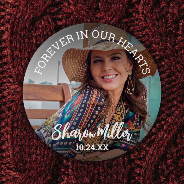 Remembrance Photo Button 'Forever In Our Hearts'  (Creator Uploaded)