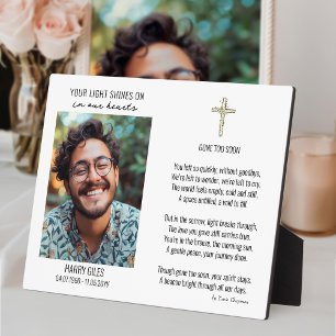 Remembrance Plaque with Poem and Photo Display