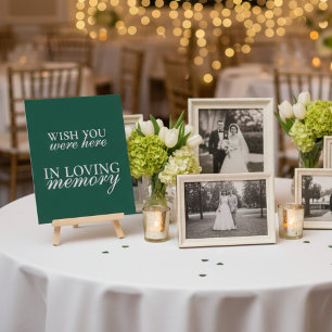 Remembrance Sage Green In Loving Memory Wedding Pedestal Sign
