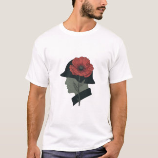 Remembrance Soldier Silhouette Red Poppy Art T-Shirt