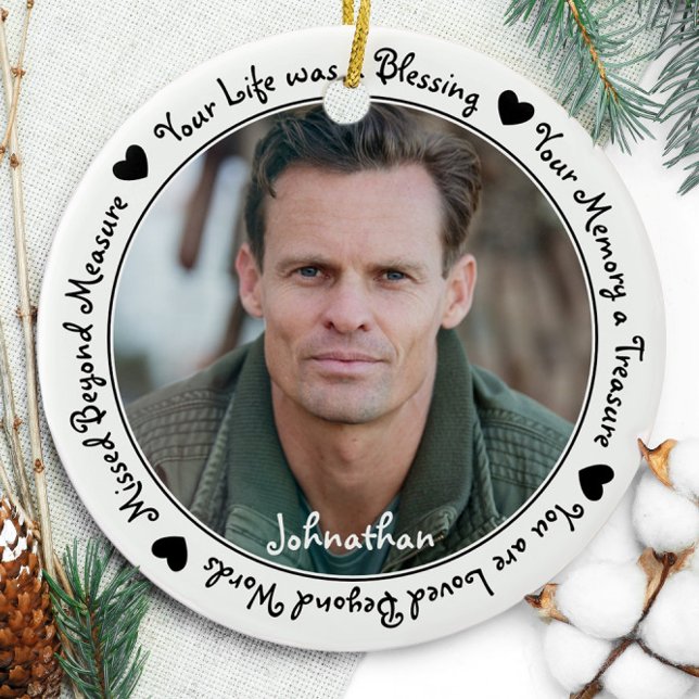 Remembrance Sympathy Keepsake Memorial Photo Ceramic Tree Decoration (Creator Uploaded)