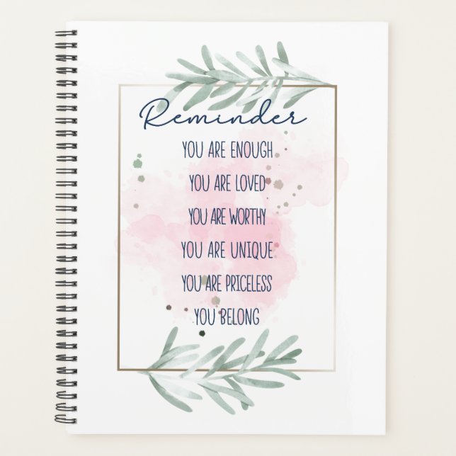 Reminder Affirmations  Planner (Front)