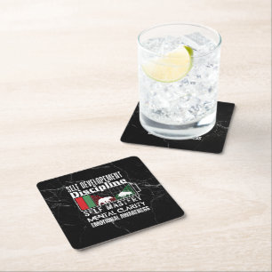 Reminder and motivation Forex mindset Marble Square Paper Coaster