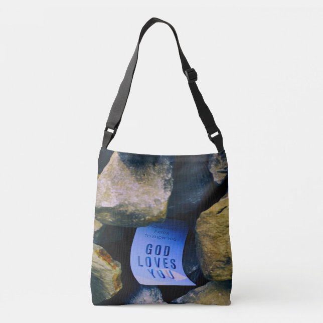 Reminder of God's Love For You. Christian Faith Crossbody Bag (Back)