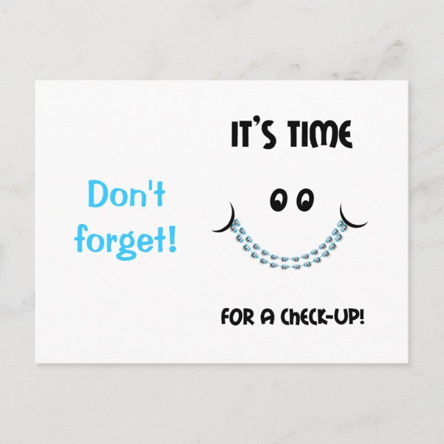 Reminder Orthodontic Appointment Braces Postcard (Front)