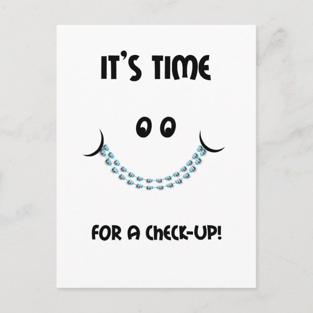 Reminder Orthodontic Appointment Braces Postcard (Front)