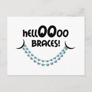 Reminder Orthodontic Appointment Hello Braces Blue Postcard