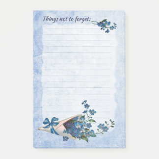 Reminder Post-it Notes with Forget-me-not Flowers