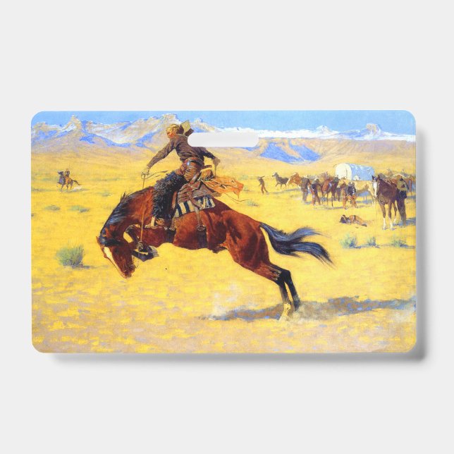 Remington Old West Horse and Cowboy ID Badge (Front)