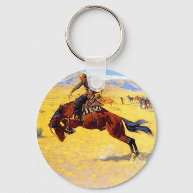 Remington Old West Horse and Cowboy Key Ring (Front)