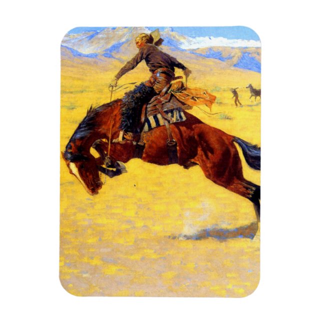 Remington Old West Horse and Cowboy Magnet (Vertical)