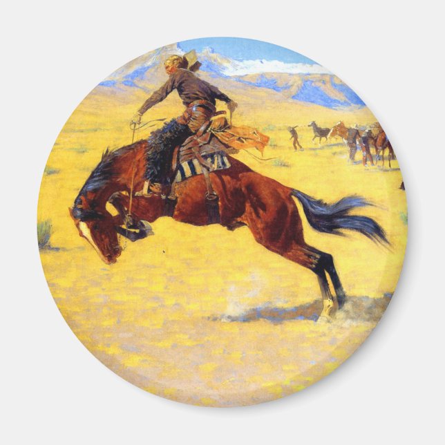 Remington Old West Horse and Cowboy Magnet (Front)