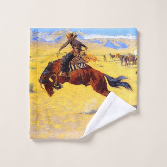 Remington Old West Horse and Cowboy Wash Cloth (Wash Cloth)