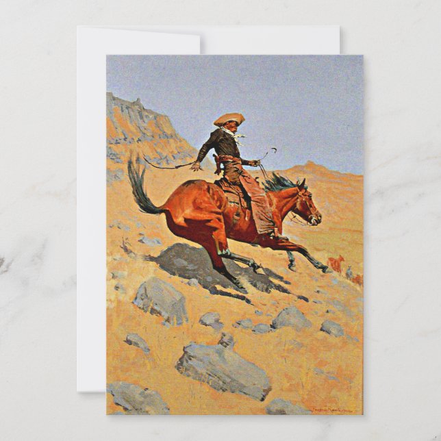 Remington - The Cowboy, famous painting Holiday Card (Front)