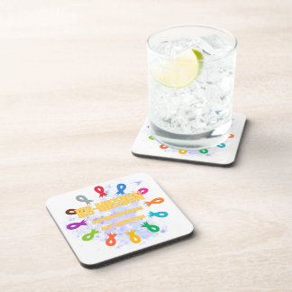 Remission cancer ribbons coaster