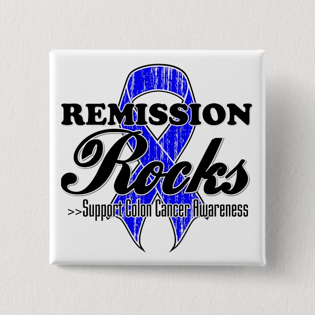 Remission Rocks - Colon Cancer Awareness 15 Cm Square Badge (Front)