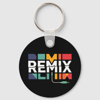 Remix Audio | DJ Music Retro Geometric Graphic Key Ring