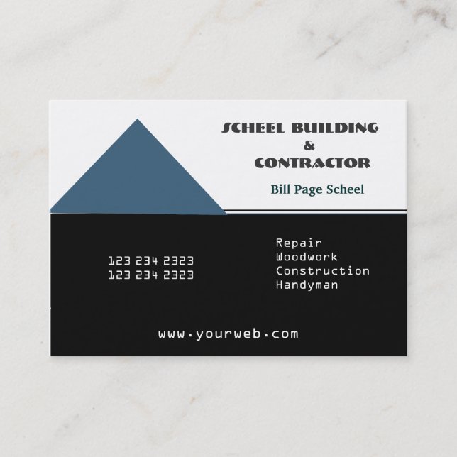 Remodeling Contractors Business Card (Front)