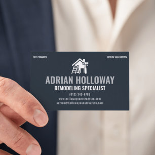 Remodeling Specialist Modern Charcoal and Silver Business Card