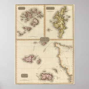 Remote British Isles Jersey and Guernsey Poster