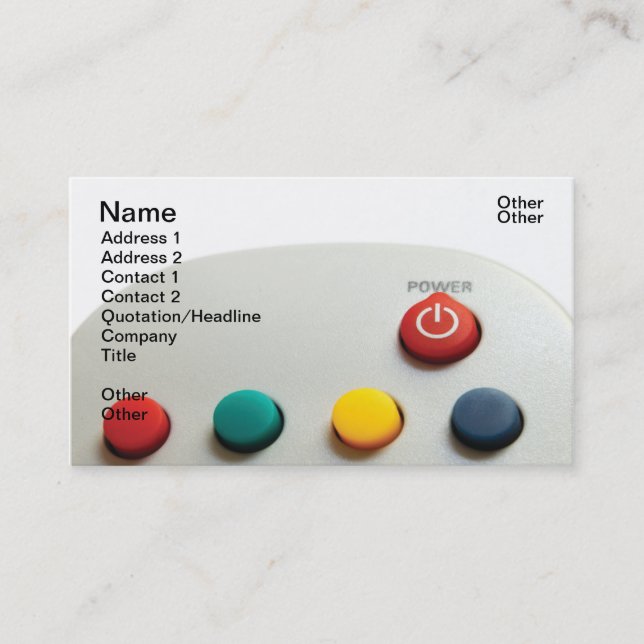 Remote control business card (Front)