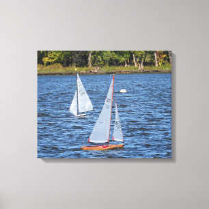 Remote Controlled Sailboats on the Water Canvas Print