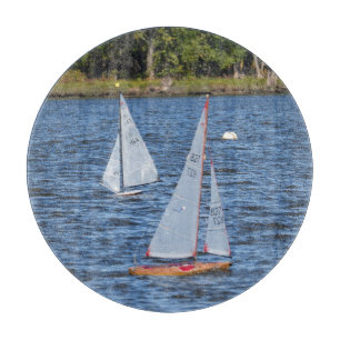 Remote Controlled Sailboats on the Water Cutting Board