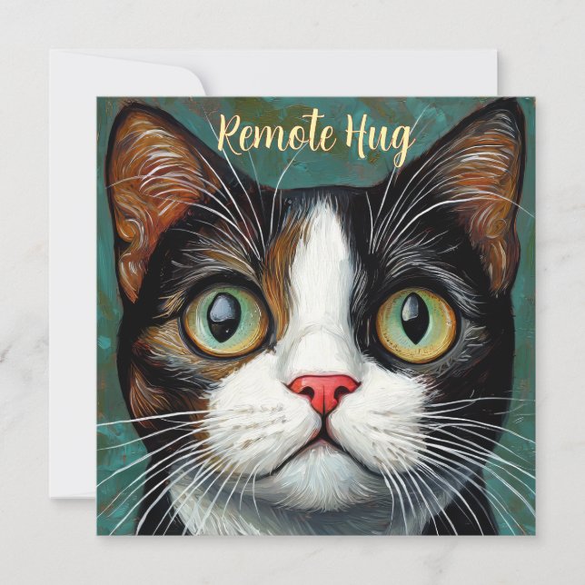 Remote Hug Cat Card (Front)