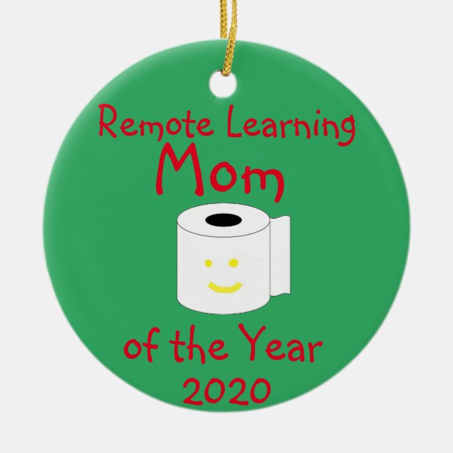 Remote Learning Mum of the Year Ceramic Tree Decoration (Front)