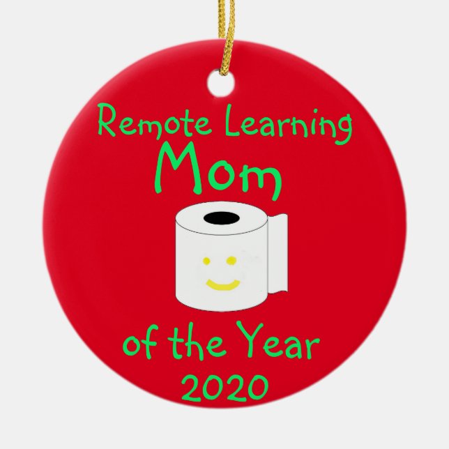 Remote Learning Mum of the Year Ceramic Tree Decoration (Front)